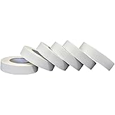 USA Made Lab Labeling Tape Multi Pack, 500" Length x 1/2" Width, 1 Inch Core [6 White Rolls] for Marking