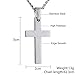 Aienid Mens Cross Necklace Silver Women Stainless Steel Pendant Necklace Long Chain for Men 24 Inches