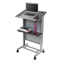 Stand Up Desk Store Mobile Adjustable Height Lectern Podium, Heavy Duty Steel Frame