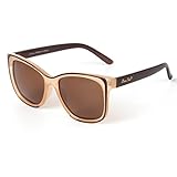 LIANSAN Polarized Women Wayfarer Sunglasses, Classic Fashion PC Frame Brown LSP6201
