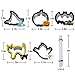 Tifeson 12 Pack Halloween Cookie Cutters Set, 11 PCS Stainless Steel Sandwich Cutter Molds with Comfort Grip, 1PC Rolling Pin for Halloween Party (Include Pumpkin, Witch Hat, Bat, Ghost Mold)