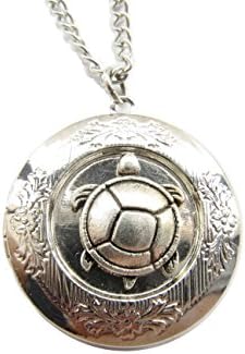 Ancient Silver sea turtle locket, sea turtle necklace, turtle necklace, ocean jewelry