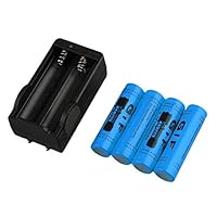 dianagold 4pcs 18650 3.7V 12000mAh Rechargeable Li-ion Battery + US Plug Charger New