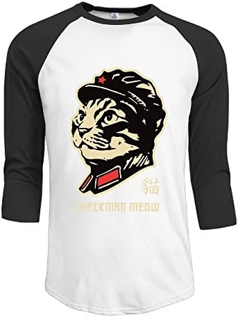 JAMIENOR Chairman Meow Mens 3/4 Sleeve Raglan Shirts Jersey Tshirt Casual