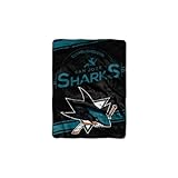 The Northwest Company NHL San Jose Sharks Stamp Plush Raschel Blanket, Blue, 60 x 80-Inch