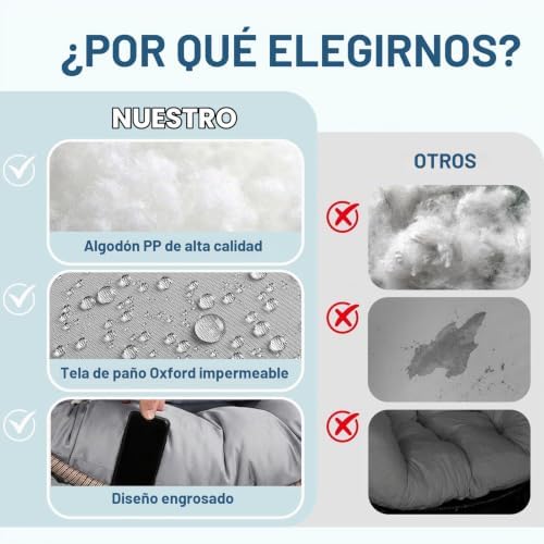 Almofada para cadeira suspensa, almofada para cadeira impermeável, almofada para cadeira suspensa, almofada para cadeira suspensa exterior, almofada para cesto pendurado (cor: G, tamanho: 9