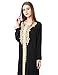 Muslim kaftan dubai long sleeve dress with embroidery for women Islamic clothing gown abaya for girls,Large,Black