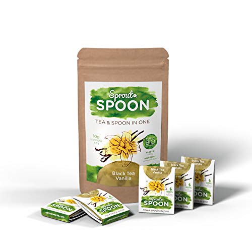 Sprout Spoon Black Tea Vanilla | Made from 100% eco-Friendly, Biodegradable and Plastic-Free Materia Sprout Spoon Black Tea Vanilla | Made from 100% eco-Friendly, Biodegradable and Plastic-Free Materia