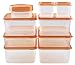 hölm BPA Free Reusable Square Food Storage Containers With Lids (Orange) â€“ Leak Proof - Great For Meal Prep , Dressing, Baby or Gourmet Foods â€“ 9 PCS Set