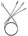 Chafon 3 in 1 Multi USB Cable 3.3 Feet (1M) with 8 Pin Lightning, USB C, Micro USB Charger Connector for Android & iPhone Smartphones, iPad Tablets - Nylon Braided (Grey)