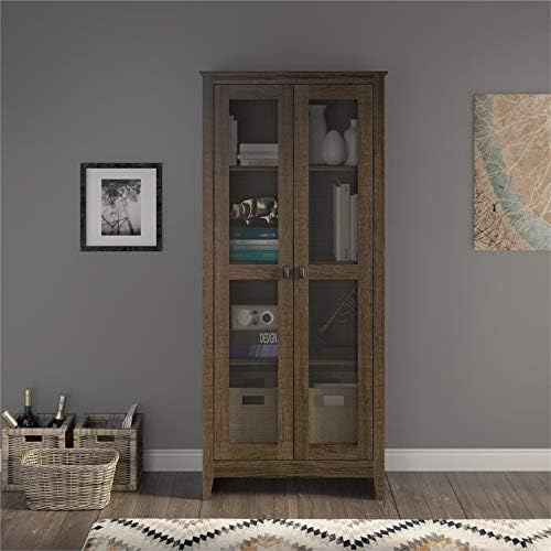 Systembuild Brookstone 30 Wide Storage Cabinet With Mesh Doors In Ivory Oak