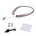 Bluetooth Headphones Retractable Wireless Earbuds Neckband Headset Sports Noise Cancelling Stereo Earphones with Mic by Viceting (15 Hrs Playtime, Call Vibrate Aler, Rose Gold)