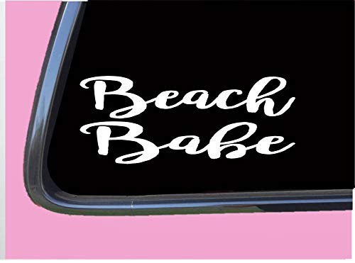 Beach Babe TP 297 Sticker 8" Decal sand girl tanning oil lotion bikini