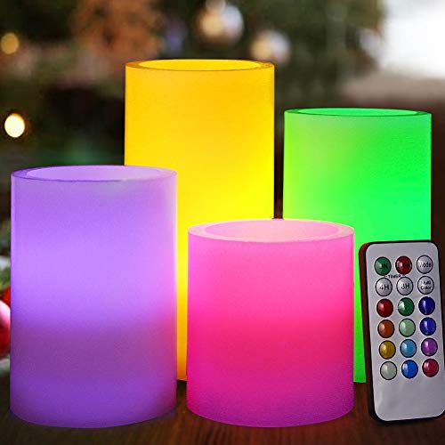 Top pillar candles color changing