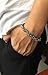 Denvosi Stainless Steel Bracelet Simple Magnetic Clasp Link Chain Punk Rock Biker Bangle for Men Length 8 inch