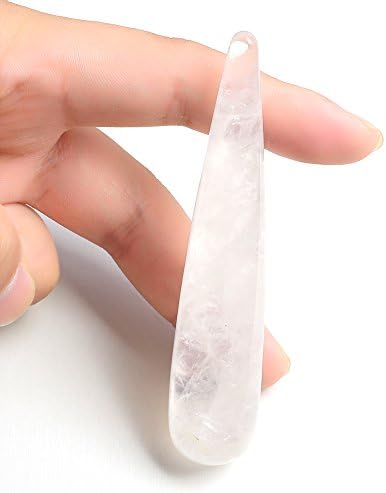yujianni Natural Quartz Crystal Massage Stick Massage Wand Crystal Points By Crystal, 4" Long (Clear)