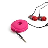 LENTION Earphone Holder / Headphone Keeper / Cable Turtle Organizer / Winder Case for iPhone, iPod, Samsung, Sony, MP4, Earbud And More (Rose Red)