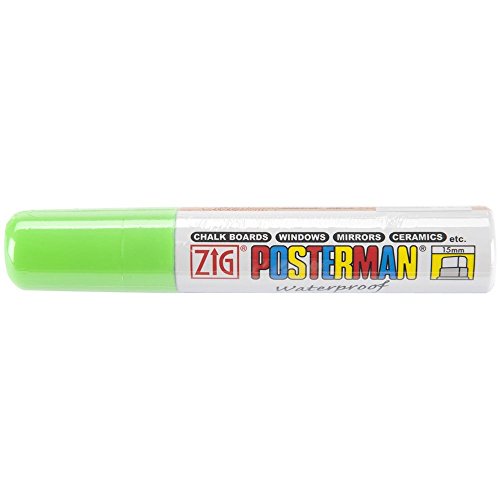 Zig 15mm Posterman Tip Marker, Fluorescent Green