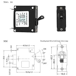T Tocas Single Pole Black Toggle Magnetic Circuit