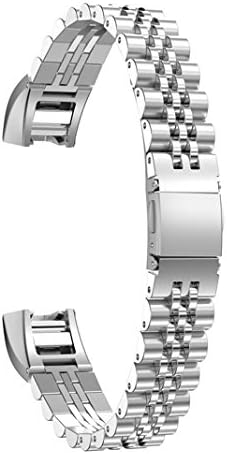 For Fitbit Alta HR Watch Strap, AISPORTS Fitbit Alta Stainless Steel Chain Band Smart Watch Replacement Straps Metal Bracelet Buckle Clasp for Fitbit Alta/Fitbit Alta HR Fitness Accessories - Silver