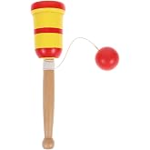 BESPORTBLE Wooden Kendama Toy Kendama Wood Toy Japanese Cup and Ball Catch Ball in Cup Game Traditional Japanese Toss and Catch Skill Game (Random Color)