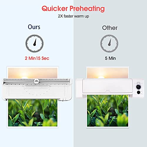 Laminator,A3/A4/A5/A6 Thermal Laminating Machine, 9 in 1 Cold Laminator Machine with Paper Cutter and Corner Rounder,40 Laminating Pouches for Home Office School