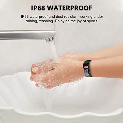 Fitness Tracker, Activity Tracker with Heart Rate Monitor, 1.14 inch Fitness Watch with Sleep Monitor IP69 Waterproof, Step Counter Pedometer SMS Push Smart Watch for iOS Android Phone
