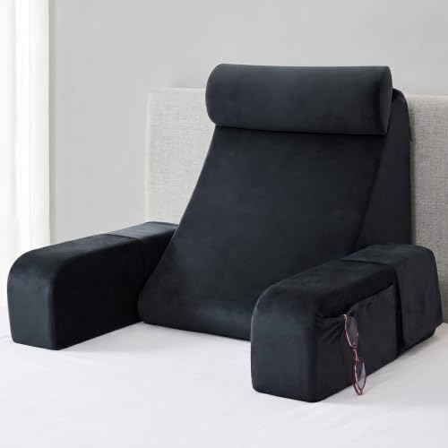 ENITYA Rückenkissen zum Sitzen im Bett, 48,3 cm, Lesekissen zum Sitzen im Bett, Erwachsene, Rückenstützkissen mit Armen zum Fernsehen, Lesen, Spielen,