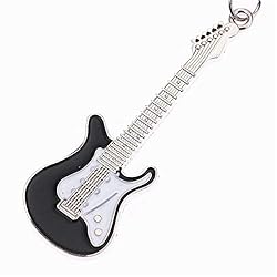 Underleaf Black Guitar Keychain for Men Mini Cute