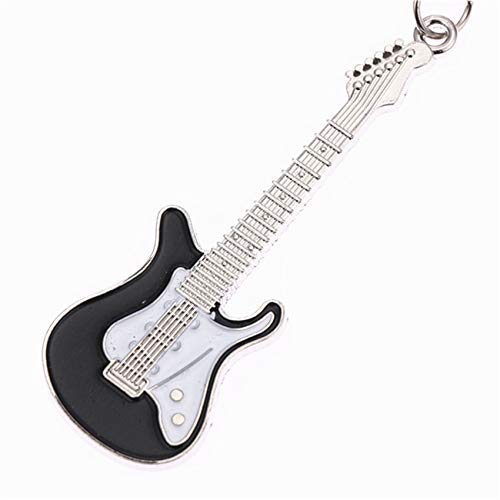 Underleaf Black Guitar Keychain for Men Mini Cute