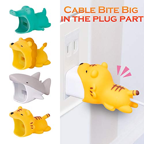 callm Cable Bite,Accessories For USB Power Adapter Prevent Disconnection Of the Whole Charging for Apple/IPhone XS max Cable Cord Phone Bite Mobile Phone Connector (Lion)