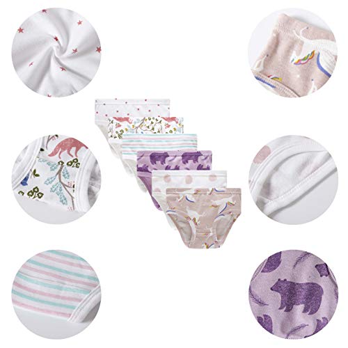 Kids Series Toddler Soft Cotton Panties Little Girls' Assorted Underwear (Pack of 6) Size 3T 4T