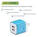 USB Wall Charger, X-EDITION 3-Pack 2.1A/5V Universal USB Charger Plug Power Adapter Charging Cube for iPhone X 8 8 Plus 7 7 Plus 6 6S Plus, Samsung Galaxy S7/S6/S5, LG, Google, HTC (Blue/Green/Gray)