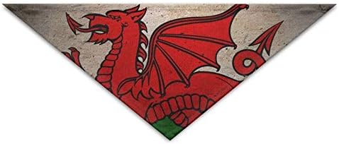 Mastexoru Pet Bandanas Flag of Wales Dog Bandanas Scarves Triangle Bibs Scarfs Cute Basic Dogs Neckerchief Cat Collars Pet Costume Accessory Kerchief Holiday Birthday Gift