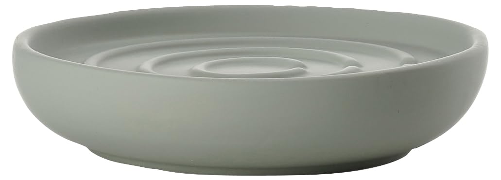 Zone Denmark Nova One Soap Dish, Soap Dish Made of Porcelain with Soft Touch Coating, Diameter 11 cm, Height 2.5 cm, Matcha Green