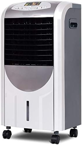 LHONE 5 in 1 Compact Portable Conditioner Air Cooler and Heater with Fan Filter Humidifier Ice Crystal Box Remote Control, 15" x 11" x 29" Grey