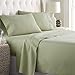 HC COLLECTION Bed Sheets Cal King, Hotel Luxury Platinum 1800 Series Brushed Microfiber Flat Sheet Deep Pocket Fitted Sheet and 2 Envelope Pillowcases, Ultra Soft 4 Pcs Bedding for Hot Sleepers, Sage