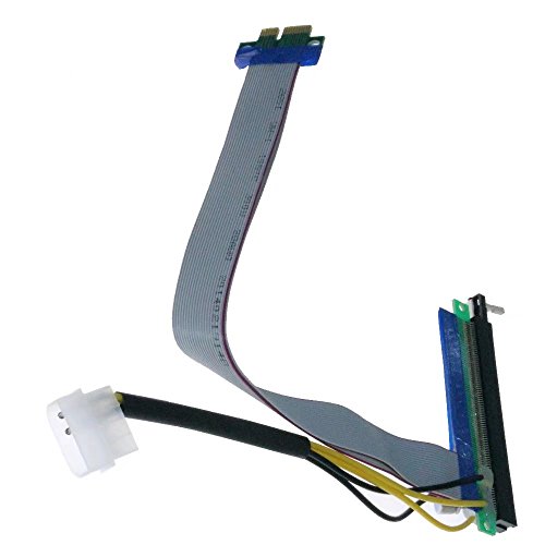 HonsCreat PCI-E Express 1x To 16x Riser Card Ribbon Extender Extension Cable Power - Thumbnail 5