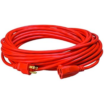 Southwire 2307SW8803 Vinyl Outdoor Extension Cord In Orange With 3-Prong Plug (25 Feet, 16/3 gauge)