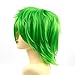 Modernfairy Hair Heat Resistant Synthetic Wigs Short Glueless Costume Wig Cosplay Party for Women Men Green