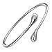 BOHG Jewelry Womens 925 Sterling Silver Plated Teardrop Bracelet Ring Earrings Pendant Necklace 4pcs Set