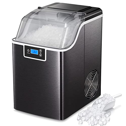 Kismile Nugget Ice Maker Countertop,Portable Compact Ice Maker Machine