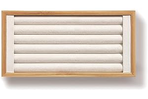 Kanwoder Bamboo Ring Holder,Ring Display Stand,Jewelry Organizer Stand for Rings Earrings Selling（Beige）