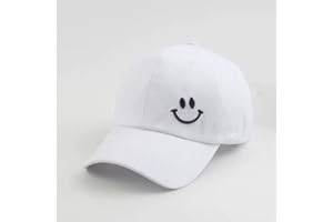 1 Pack Embroidered Smiley Face Baseball Cap | Adjustable Curved Brim Dad Hat for Casual Wear
