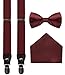 DIDKU Mens Pre Tied Bow Ties Tuxedo Suspenders and Pocket Hanky Set