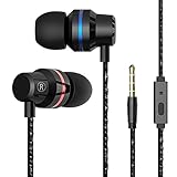 Wired Earbuds, GQY Metal Noise Cancelling Earphones, Comfortable In-ear Earbuds, Stereo Sound Sport Headsets, Headphones with Mic 3.5MM Jack for iPhone,iPad, Tablets,Smart phones