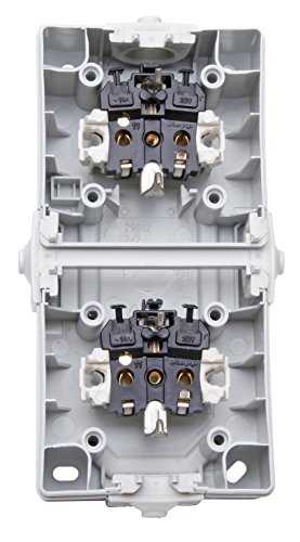 Kopp Nautic Steckdose für Feuchtraum, Aufputz, 250V (16A), 2-fach Schutzkontakt-Steckdose mit Deckel, grau, 136956008… – Bild 5