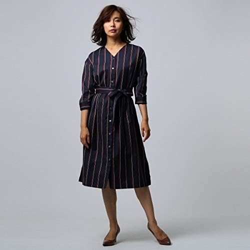 Amazon Co Jp アンタイトル Untitled マルチストライプシャツワンピース ネイビー 393 02 M 服 ファッション小物