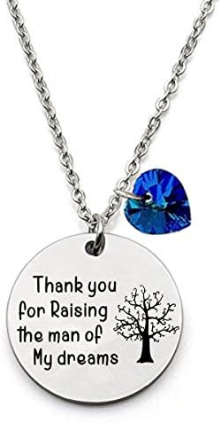 Mother in Law Gift Thank You For Raising The Man Of My Dreams Family Tree Pendant Necklace Mother in Law Jewelry