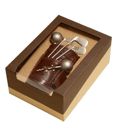 Lavanaya Silver Exclusive Golf Bar Set with Leatherette Bag & Beautiful Box (Metalic)